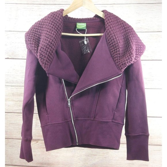 Women Warm Inclined Zipper Sweatshirt Hoodie High Neck Pocketed Jacket Outwear S - Picture 5 of 12